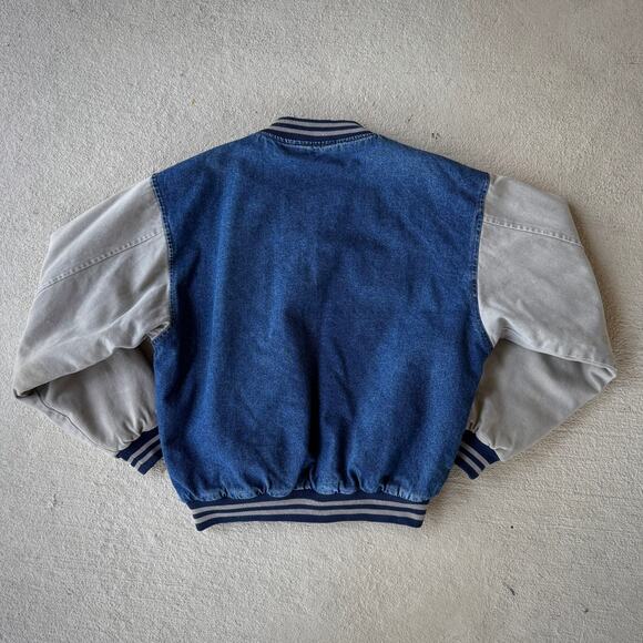 Vintage Late 90s Denim Bomber Jacket - Men's M - Picture 2 of 7